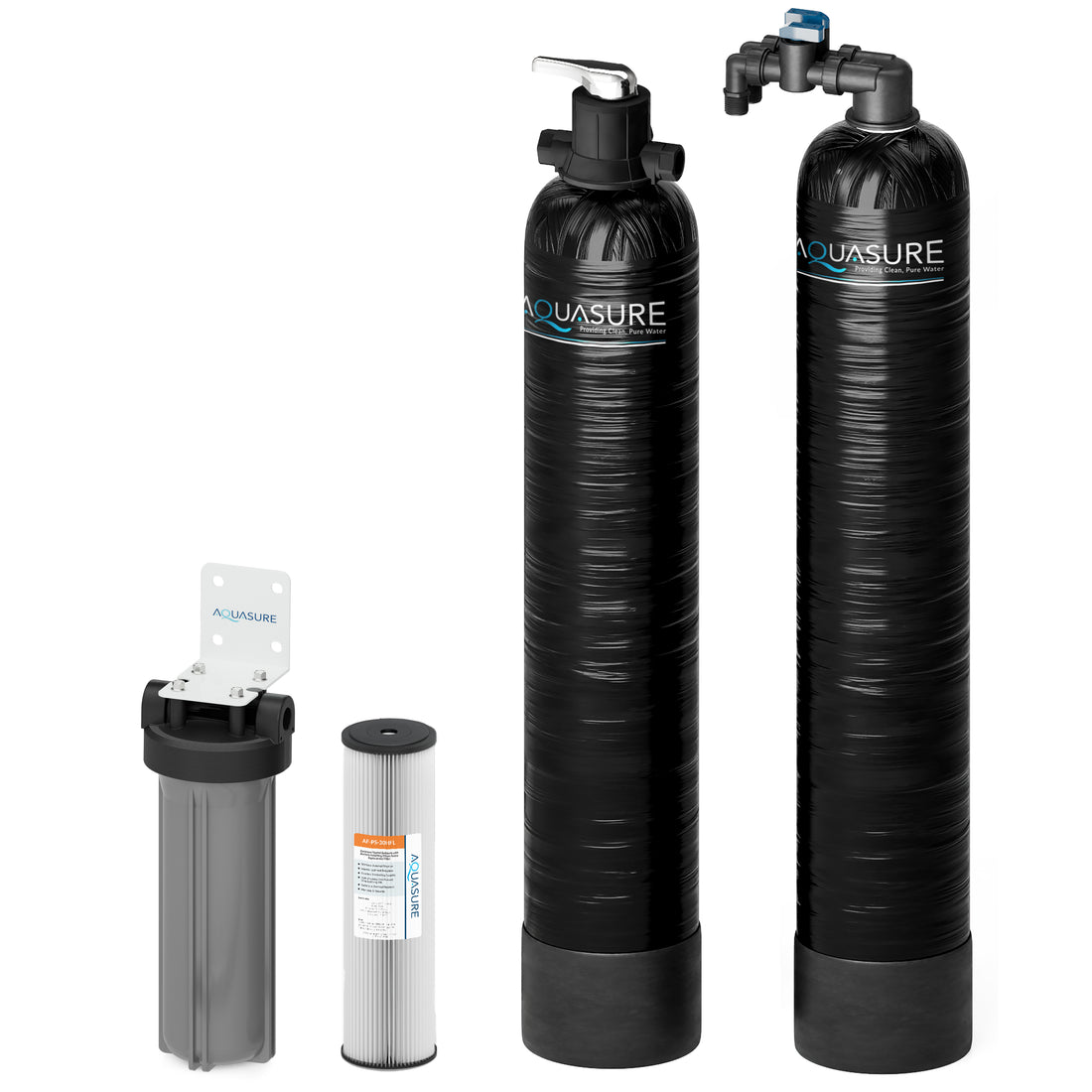 Serene Series | 10 GPM Salt-Free Conditioning Bundle with Fortitude Pro Whole House Water Treatment System &amp; Pleated Sediment Pre-Filter